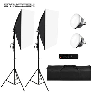 Professional Photography Lighting Studio Light 88W Softbox Kit Continuous-Lighting Soft box 3200-5500K LED Bulbs +2M Light Stand